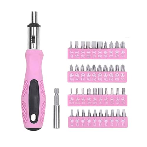 FASTPRO Ratschen-Schraubendreher-Set, Pink, 42-teilig von FASTPRO