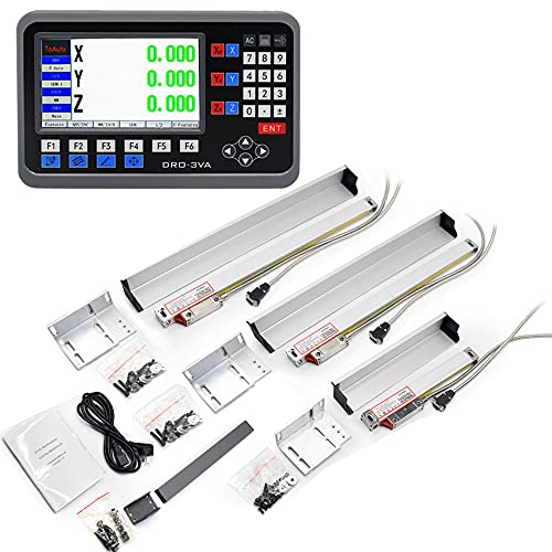 3 Achse LCD Digitalanzeige Kit ToAuto Digitalanzeige mit 3 Axis Linear Maßstab für CNC-Fräsen Elektronische Linearwaage Fräsmaschinen Positionsanzeige (450mm+500mm+1000mm) von FASTTOBUY