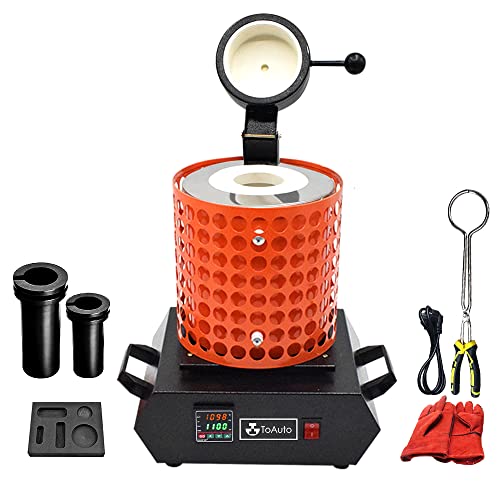 FASTTOBUY 3kg Digitale Schmelzofen 1100°C /2012°F, Automatischer Schmelzofen für Metall, Elektrisches Schmelz Ofen Kit mit 2 Graphittiege und Graphit Barrenform von FASTTOBUY