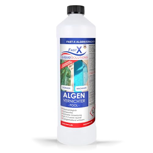 Algenvernichter – Hochwirksamer Pool-Algenentferner für kristallklares Wasser, poolklar, Pool Reinigung, Pool Pflege (1 Liter) von FASTX LIQUIDSOLUTIONS