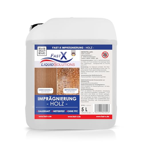 FAST X Holz-Imprägnierung – 5 Liter – Dauerhafter Schutz für alle Holzarten von FASTX LIQUIDSOLUTIONS