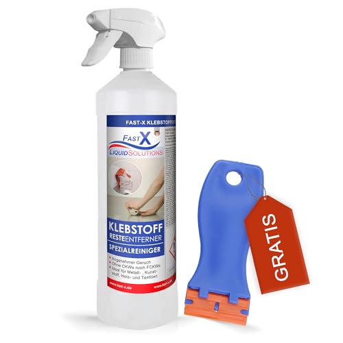 FASTX LIQUIDSOLUTIONS Klebstoffentferner – Effektiver Kleberentferner und Etikettenlöser für mühelose Reinigung von Kleberesten (1000ml) von FASTX LIQUIDSOLUTIONS