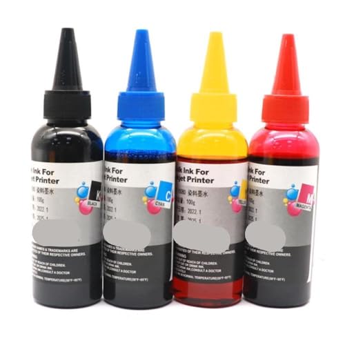 FASURDVA 100 ml Universal Refill Ink Kit kompatibel mit CISS -Tintensystemen Kompatibel mit nachfüllbare Druckerfarbe Tinte(4PCS) von FASURDVA