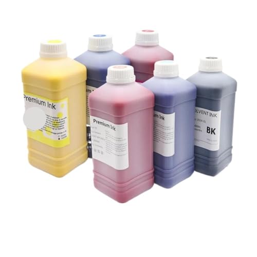 FASURDVA 1000 ml Lösungsmitteltinte kompatibel mit Roland Mimaki Mutoh Drucker Arbeiten mit DX4 DX5 DX6 DX7 XP600 TX800 4720 I3200 5113 Printheads Kompatibel mit den Außenbereich im Freien(6Color) von FASURDVA
