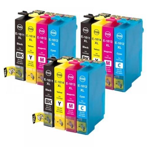 FASURDVA 18xl T1811 T1814 Tintenpatronen Ersatzkompatibel mit Druckern Kompatibel mit XP415 XP302 XP102 XP202 XP205 XP305 XP402 XP312 XP225 XP212 XP412(3SET) von FASURDVA