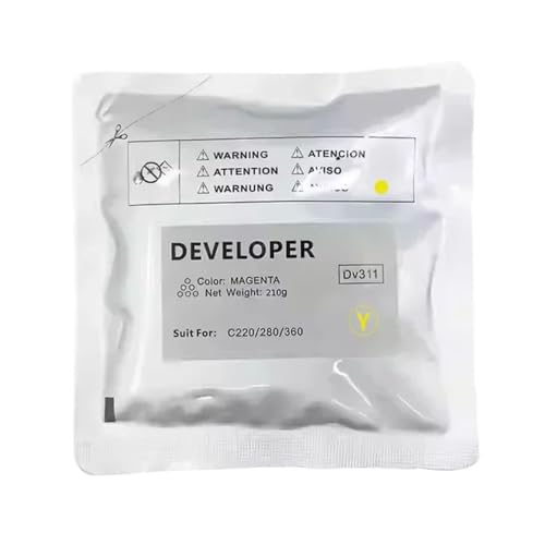 FASURDVA 1PCS DV311 DV 311 Entwicklerpulver kompatibel mit C220 C360 C280 C 220 360 280 CMYK 210 g pro Beutel -Toner -Austausch(Y-210g) von FASURDVA