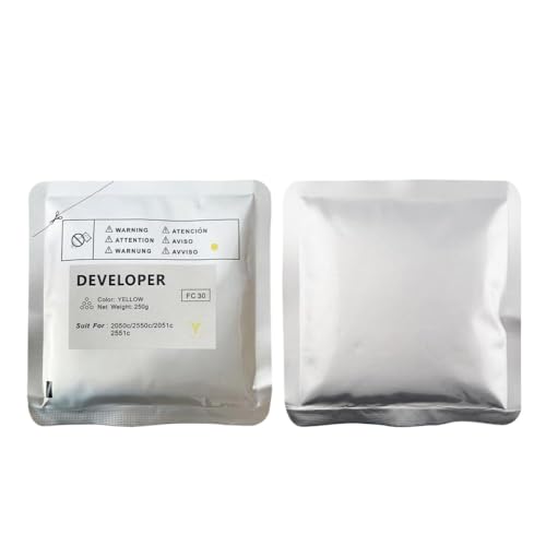 FASURDVA 4X 250G T-FC30 FC30 Entwicklerpulver kompatibel mit 2051C 2551C 2050C 2550C Eisenpulverträger Modell 6LJ70994300 6LJ70384300(250g Yellow) von FASURDVA