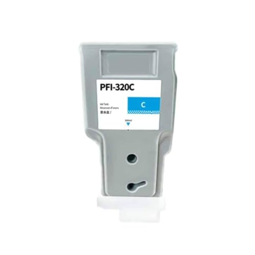 FASURDVA Kompatible Tintenpatrone PFI 320 PFI-320 300 ml mit Chip Kompatibel mit PFI-320 PFI 320 und IPF TM-200 TM-205 TM-300 Drucker Pigmenttinte(Cyan) von FASURDVA