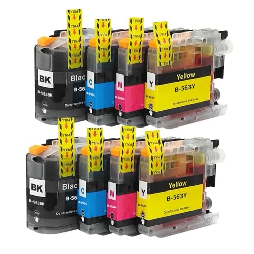 FASURDVA Kompatible Tintenpatronen-LC563XL Kompatibel mit LC563 LC563BK LC563C LC563M LC563Y arbeitet mit MFC-J2310 J2510 J3520 J3720 Drucker Drucker(2 Set) von FASURDVA