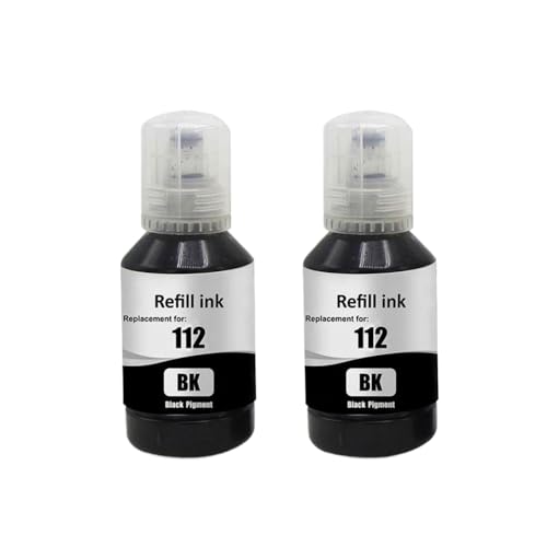 FASURDVA Refillinte Kompatibel mit Epeon 112 T112 kompatibel mit L6550 L6570 L6580 L11160 L15150 L15160 M15140 Drucker(2 Bottle BK Ink) von FASURDVA