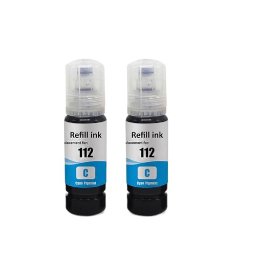 FASURDVA Refillinte Kompatibel mit Epeon 112 T112 kompatibel mit L6550 L6570 L6580 L11160 L15150 L15160 M15140 Drucker(2 Bottle C Ink) von FASURDVA