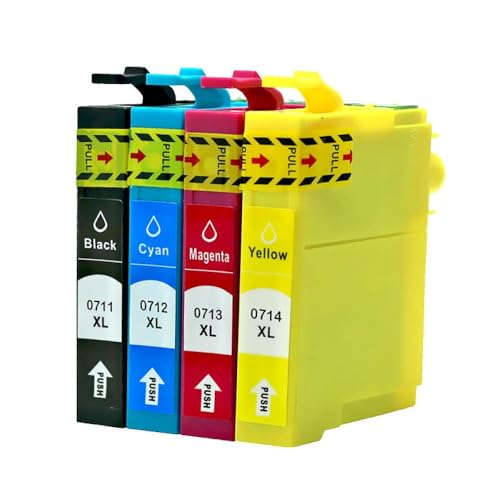 FASURDVA Tintenpatronen -kompatibel mit Stylus SX110 SX215 SX218 SX400 SX405 SX410 SX415 SX510W SX515W DX7400 Drucker T0711(1 Set) von FASURDVA