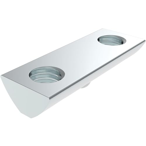 Fath Doppelnutensteine M6 einschwenkbar für Automatikverbinder Nut 8 - Nutenstein mit Federkugel I 28mm, Stahl verzinkt - 10 Stück von FATH