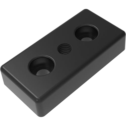 Fath Fußplatte verschraubbar M16 passend zu Item System Aluprofil 40x80mm, Zinkdruckguss schwarz pulverbeschichtet von FATH