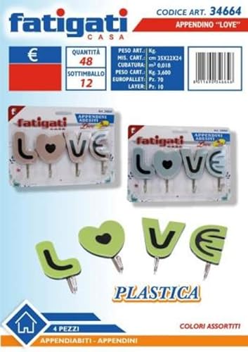 FATIGATI SRL 4 Stück Love 34664, wie abgebildet von FATIGATI SRL
