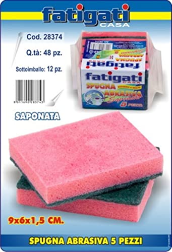 FATIGATI SRL Schwamm ABRASIVA SAPON. 5 Stück 9 x 6 x 1,5 28374, wie abgebildet von FATIGATI SRL