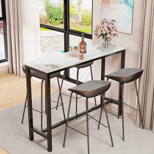 FATIVO Bartisch Smaragd Weiß Bistrotisch Marmor Stehtisch Küche, Küchentisch Rechteckig Schmal mit Schwarz Metallgestell für Küchen Wohnzimmer Esszimmer 120x40x105cm FATIVO Bartisch Smaragd Weiß Bistrotisch Marmor Stehtisch Küche, Küchentisch Rechteckig Schmal mit Schwarz Metallgestell für Küchen Wohnzimmer Esszimmer 120x40x105cm von FATIVO