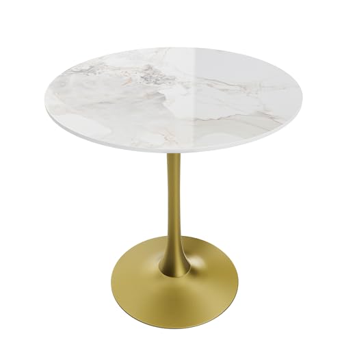 FATIVO Esstisch runder Küchentisch Marmor: Weiß Esszimmertisch Kleiner Skandinavisch Esstisch Ø76cm Rundtisch Luxus Hochglanz Tische für Esszimmer Restaurant Cafe Gold Metall Tischbeine 76×78.5CM FATIVO Esstisch runder Küchentisch Marmor: Weiß Esszimmertisch Kleiner Skandinavisch Esstisch Ø76cm Rundtisch Luxus Hochglanz Tische für Esszimmer Restaurant Cafe Gold Metall Tischbeine 76×78.5CM von FATIVO