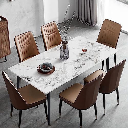 FATIVO Esstisch Rechteckig Küchentisch Marmor 120 cm, Esszimmertisch Smaragd Weiß für 4 Stühle Skandinavisch Esstisch 120×70×76 cm mit Metall Tischbeine für Esszimmer Küchen von FATIVO