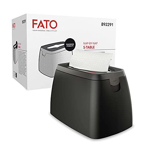 Fato - S-Table Dispenser Nap-by-Nap für interkalierte Servietten 16x24, Serviette-für-Serviette-System, für Tisch oder Theke geeignet, ABS, Farbe schwarz von FATO
