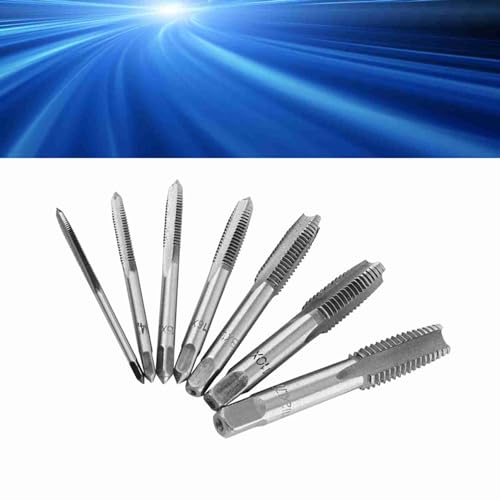 7-teiliges Gewindebohrer-Set gewindeschneider m10 M3, M4, M5, M6, M8, M10, M12 Bohrer-Gewindebohrer-Bit-Set, Metrisches Gewinde, Stahlgewindebohrer, Juegos de brocas von FAUOSWUK