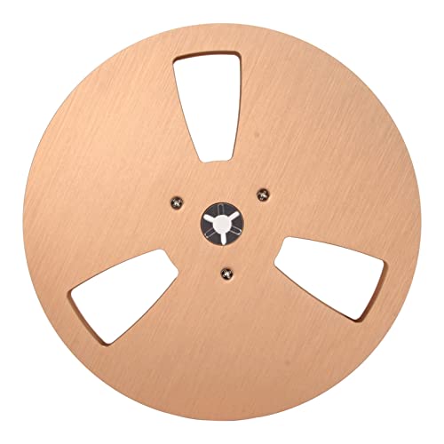 FAUOSWUK 1/4 7 Zoll Leerer Rollen Aluminiumlegierung Take -up -Rollenersatz für eine Rolle, um Klebeband Spieler mit 3 Wind Widerstehen Löcher Universal NAB Flansch (Gold) von FAUOSWUK