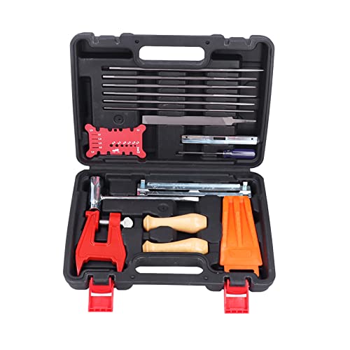 FAUOSWUK 16pcs Chainsaw -Kettenschärfen -Kit, Runde Dateien Flat -Dateien Verarbeiten das Keilsatz für die Wartung von Kettenstab von FAUOSWUK