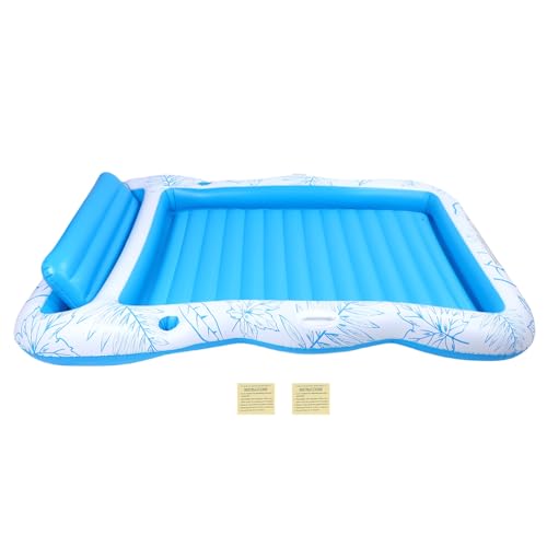 FAUOSWUK Aufblasbares Bräunungspool-Liege für 2 Personen Verdickt PVC-Sonnenbad mit Eingebautem Kissen 81,9 X 53,9 Zoll von FAUOSWUK