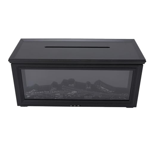 FAUOSWUK Buntes Flammenluftdiffusor -Luftbefeuchter, 7 Farbräuschlosen ätherische Öldiffusor -Aromatherapie -Maschine Ultraschall mit Fernbedienung für Häuser, Büros, Schlafzimmer (Schwarz) von FAUOSWUK