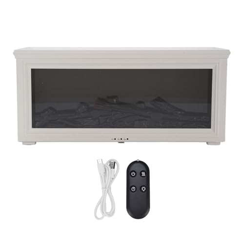 FAUOSWUK Buntes Flammenluftdiffusor -Luftbefeuchter, 7 Farbräuschlosen ätherische Öldiffusor -Aromatherapie -Maschine Ultraschall mit Fernbedienung für Häuser, Büros, Schlafzimmer (Weiß) von FAUOSWUK