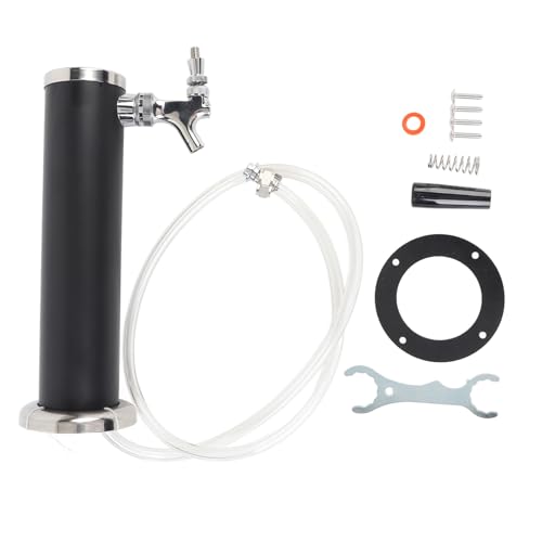 FAUOSWUK Edelstahl -Fass -Bierturm, 3 -Zoll -Spender Kit mit Kreisförmigem Design für Partys Pubs Restaurants Hausversammlungen (Schwarz) von FAUOSWUK