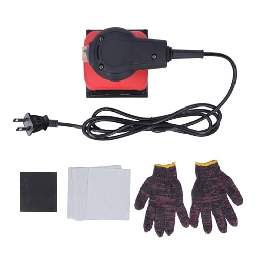 FAUOSWUK Elektrischer Schleiferpalmenschleifer Detail Schleiber mit 10 Sandpapieren Ergonomischer Gummigriff für Holzmetallplastikschleifen (EU -Stecker 220 V) von FAUOSWUK