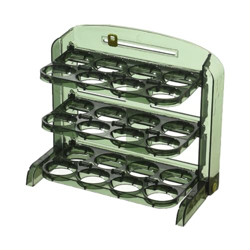 FAUOSWUK Kühlschrank Egg Organizer Regal, 3 Schicht Faltbare Kühlschrank -Eier -Lagerschale mit Einstellbarem Design für Heimküche Kühlschrank von FAUOSWUK