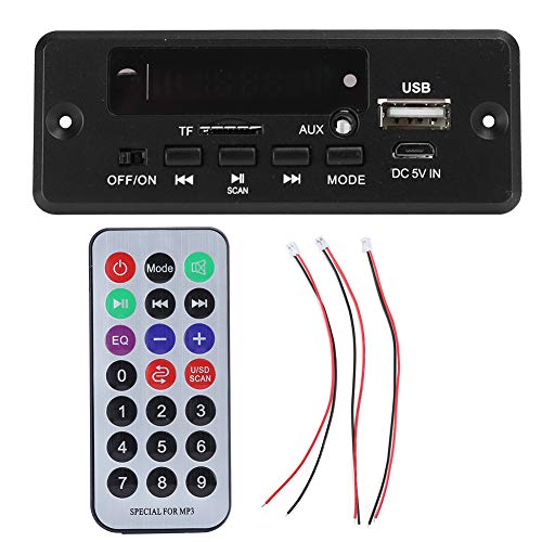 FAUOSWUK MP3 -BT -Decoderplatine, Digitales Displayverstärker -Player -Modul mit BT 5.0, FM -Radio, USB -MMC -Speicherkartenunterstützung, Leitung für -Systeme von FAUOSWUK