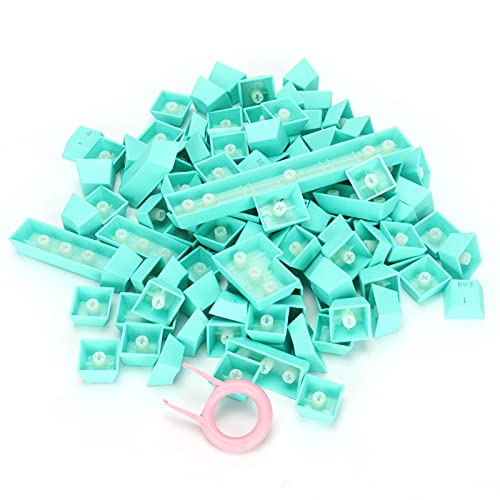 FAUOSWUK PBT-Tastaturkaps Mechanische Tastaturschlüsselkaps 108 Taste Ergonomisches Design Zwei-Farbe-Injektionstext 13 Farben mit Hochwertigem PBT-Material für 61/64/87/104/108 Taste (Cyan) von FAUOSWUK