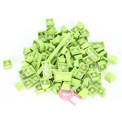 FAUOSWUK PBT-Tastaturkaps Mechanische Tastaturschlüsselkaps 108 Taste Ergonomisches Design Zwei-Farbe-Injektionstext 13 Farben mit Hochwertigem PBT-Material für 61/64/87/104/108 Taste (Grün) von FAUOSWUK