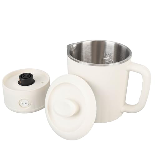 FAUOSWUK Reisekessel mit Reisekessel, 600 W 600 Ml Tragbarer Heißwasserkessel Elektrische Wasserkocher Schnelles Heizung mit Intelligenter Temperaturregelung (EU -Stecker 220 V) von FAUOSWUK