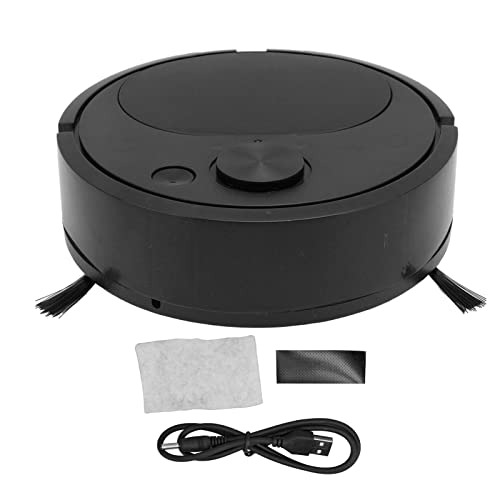 FAUOSWUK Roboter -Staubsaugerreiner Roboter Vakuum Auto Vakuum Smart Sweeping Roboter mit Hoher Effizienzfiltration für Holzfliesenteppichhaare (Schwarz) von FAUOSWUK