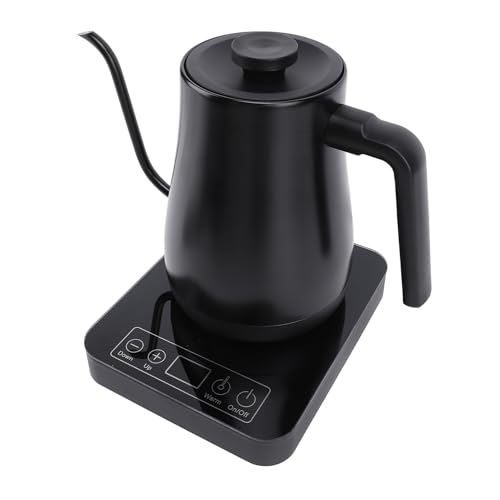 FAUOSWUK Schwanenhals Elektrikkessel, 800 Ml Stilvoller Elektrischer Schwanzkessel mit Temperaturkontrolle Innere Warme Funktion Präzise GUTPEN für Kaffeee (EU -Stecker 220 V) von FAUOSWUK