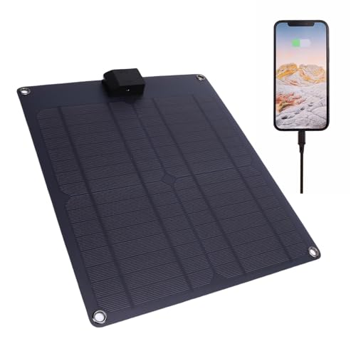 FAUOSWUK Solar -Batterie -Ladegerät, 30W Solarladegerät Kit 12.6x10.8x0.08in Tragbarer Solarpanel IP67 USB Flexible Solarmodule für Autoboot -Wohnmobilanhänger von FAUOSWUK