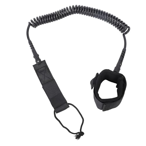 FAUOSWUK Surfboard -Leine, 9,8 -Fuß -Paddelplatten -Surfboard -Leine, Rotation Surf Spiral TPU Coiled Stand Up Paddleboard Seil Zum Surfen, Paddelboarding und Verhinderung der (Schwarz) von FAUOSWUK