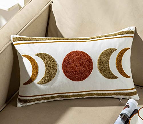 FAVDEC Bestickter Kissenbezug im Bohemian-Stil, Mond, dekorativer Kissenbezug, 30,5 x 50,8 cm, nur Bezug FAVDEC Bestickter Kissenbezug im Bohemian-Stil, Mond, dekorativer Kissenbezug, 30,5 x 50,8 cm, nur Bezug von FAVDEC