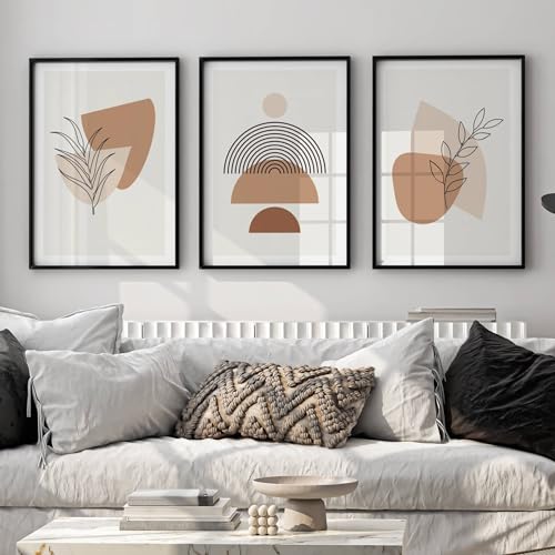 FAVELOT Abstrakte Bilder Set A4 mit schwarzen Rahmen, Poster Aesthetic, Poster Set, Wandbilder Wohnzimmer - Boho Bilder beige, Line Art Bilder, 3x Din A4 FAVELOT Abstrakte Bilder Set A4 mit schwarzen Rahmen, Poster Aesthetic, Poster Set, Wandbilder Wohnzimmer - Boho Bilder beige, Line Art Bilder, 3x Din A4 von FAVELOT