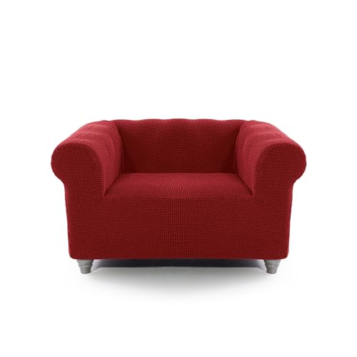 FAVERTI® Chester-Sesselbezug von 70 bis 120 cm | Modell Novele | Rot | Chester-Sesselschoner aus hochwertigem Jacquard-Stoff und Baumwollgefühl! von FAVERTI
