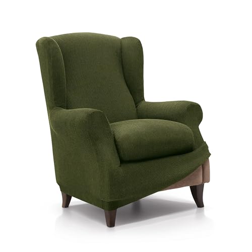 FAVERTI® Elastischer Ohrensesselbezug von 70 bis 100 cm | Modell Reale | Rasen | Verstellbarer Ohrensesselbezug | Qualitätsschutz aus Jacquard-Stoff und Baumwolle von FAVERTI