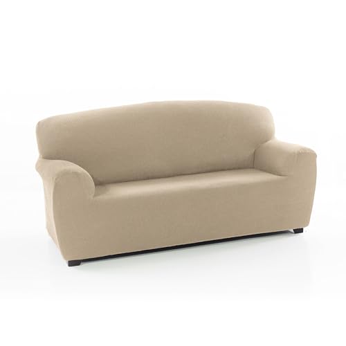 FAVERTI® Elastischer Sofabezug für 3-Sitzer von 180 bis 220 cm | Modell Reale | Beige | Sofabezug | Hochwertiger Schutz aus Jacquard-Stoff in Baumwolloptik von FAVERTI