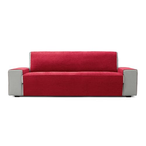 FAVERTI® Sofaüberwurf für 2-Sitzer, 115 cm, Modell Pego, Rot, Chenille, extra weich, hochwertiger Sofaschutz, recyceltem Material von FAVERTI