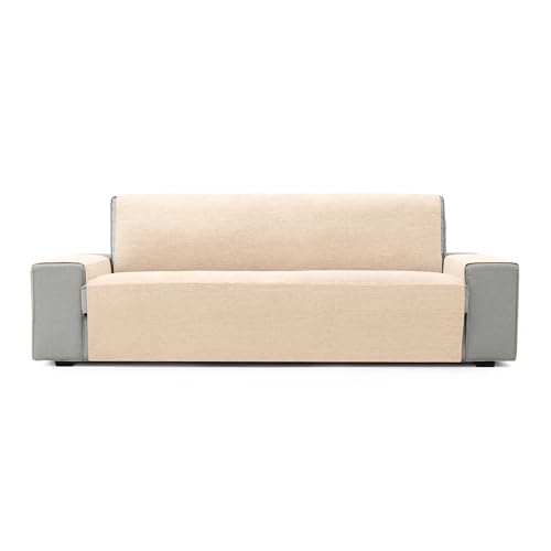 FAVERTI® Sofaüberwurf für 2-Sitzer, 115 cm, Modell Pego, natürlich, Chenille, extra weich, hochwertiger Sofaschutz, recyceltem Material von FAVERTI