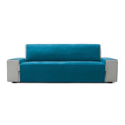 FAVERTI® Sofaüberwurf für 3-Sitzer, 160 cm, Modell Pego, Blau, Chenille, extra weich, hochwertiger Sofaschutz, recyceltem Material von FAVERTI