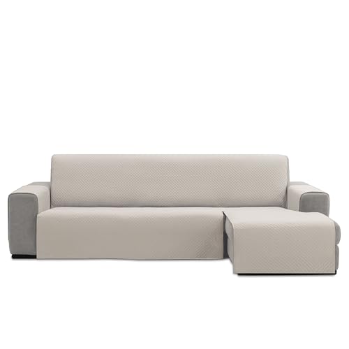 FAVERTI® Sofaüberwurf für Chaiselongue, gepolstert, 280 cm (Sitz), Modell REQUENA, Ecru | Kompatibler Schutz Links/rechts | pflegeleichtes Segeltuch, langlebig und robust von FAVERTI